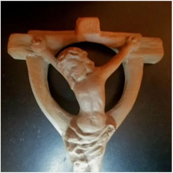 Jesus Icon Crucifix Cast Stone Ray Boswell Wall Hung Chalice Host Unique… - Picture 3 of 4